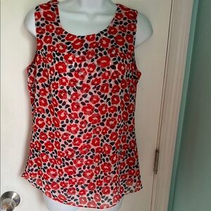 Cabi floral ruffle back crew neck tank VGUC